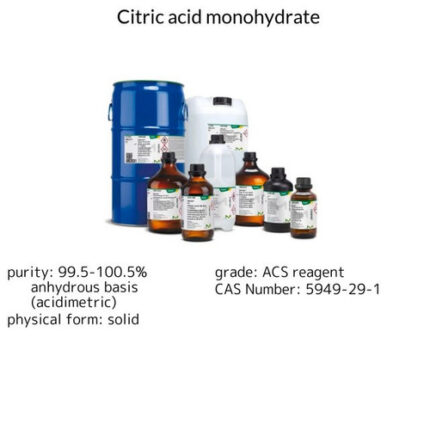 Citric Acid Monohydrate for Analysis, ACS Grade, Reagent Ph Eur, 1 kg