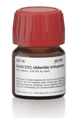 Gold Chloride Trihydrate, ACS Grade Reagent, 49%+ Au Basis, 1 gram